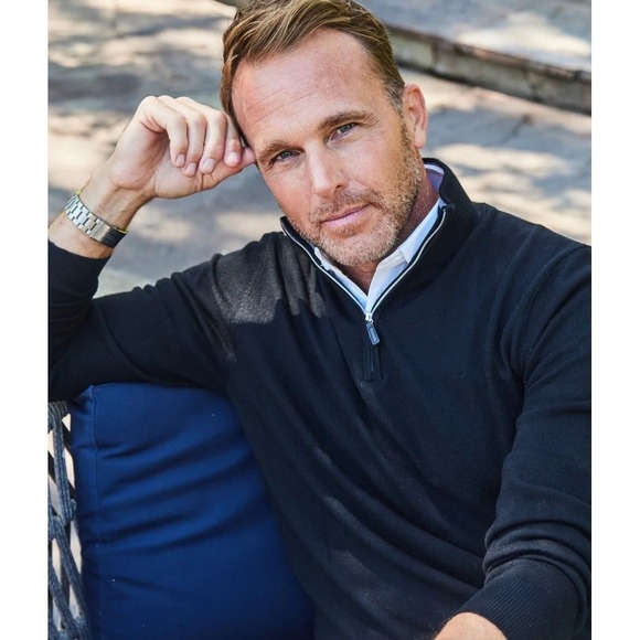 NWT Collars and Co Cashmere Touch Australian Merino Quarter Zip Sweater Large - Picture 2 of 8